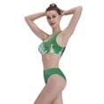 thumbnail image 6 of Picia Christmas Green Women's High Waisted Bikini Scoop Neck Swimsuit Two Pieces Bathing Suit-Small, 6 of 8