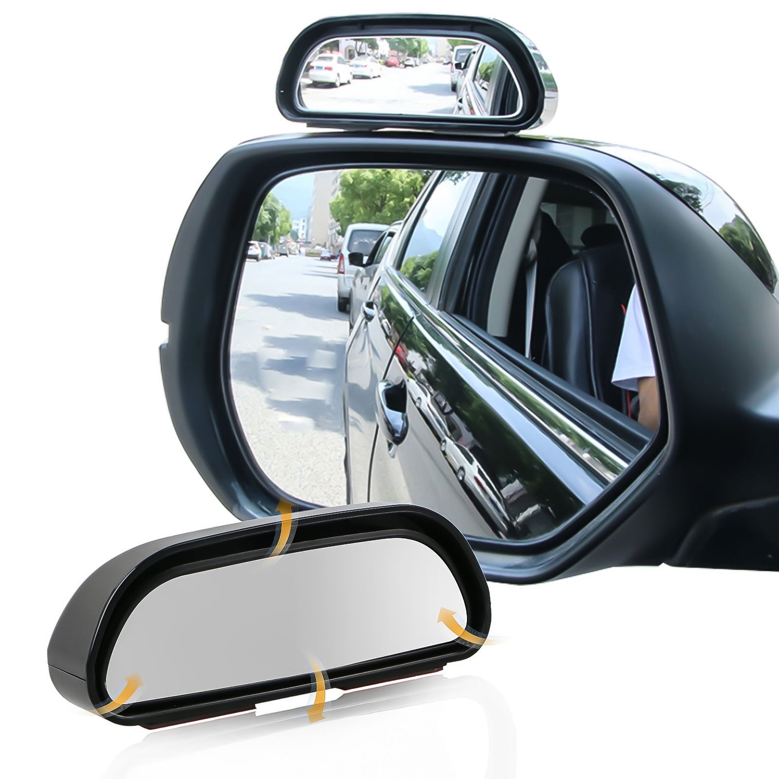 T-Rex Blind Spot Mirror Attaches Exterior Car Mirror 2" Corner Adj. Pack w/ 2 