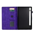 thumbnail image 4 of Tablet Case for Samsung Galaxy Tab S9/S8/S7, Embossed Tree Pattern PU Leather Book Style Smart Auto Wake/Sleep Cover with Stand Card Slots Magnetic Clasp Shockproof Case, Purple, 4 of 9