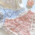 thumbnail image 4 of Women's Sexy Lace Panties Cute Blue Love Mid-waist Thin Style Sexy Cool Cotton Panties Girly Comfortable Breathable Briefs, 4 of 5