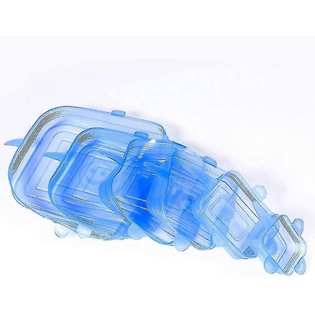 Stretchable Silicone Lids, 6 Pack Silicone Lids, Stretchable, Square Reusable