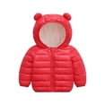 thumbnail image 4 of CPNG Infant Baby Girls Boys Hooded Snowwear with Bear Ears Toddler Down Jacket Outerwear Lining Coat Light Puffer Padded Outwear Kids Winter Warm Jacket, 4 of 4
