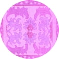 thumbnail image 1 of Ahgly Company Indoor Round Abstract Purple Modern Area Rugs, 3' Round, 1 of 4