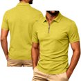 thumbnail image 3 of VBVC Men's Custom Personalized Quarter Zip Shirt , Short Sleeve Work Team Golf Top For Men, Yellow , S-3XL, 3 of 8