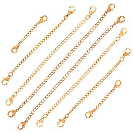 HEMOTON 5-Pack Necklace Extension Chains for Jewelry Making, Adjustable Lengtheners to Extend Thin Necklaces