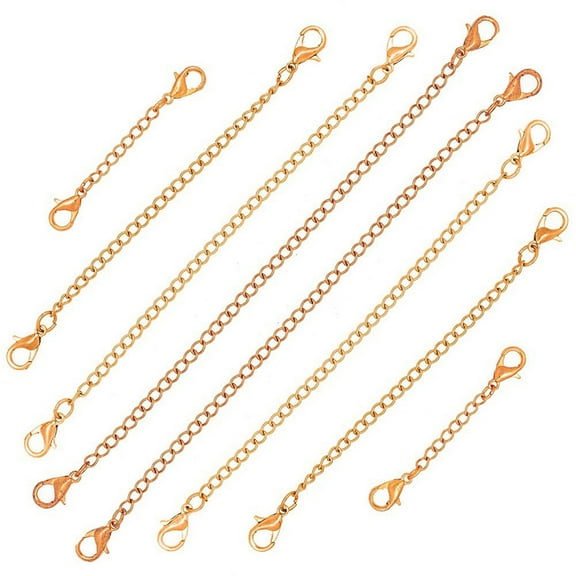 HEMOTON 5-Pack Necklace Extension Chains for Jewelry Making, Adjustable Lengtheners to Extend Thin Necklaces