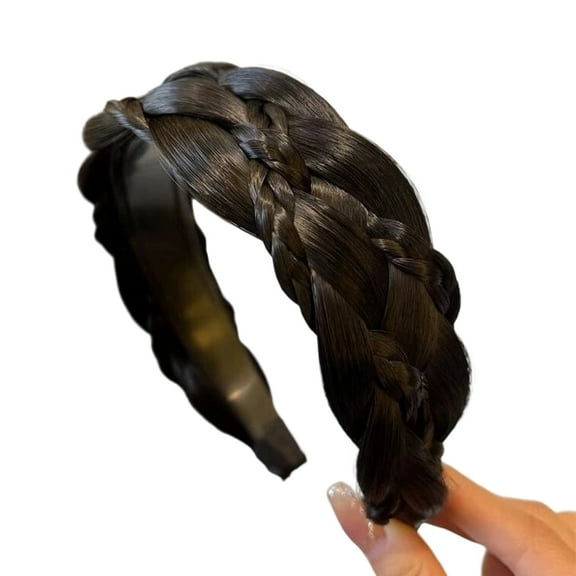 RUISINERY 7 Strands Braided Synthetic Fiber Headband Natural Looking Twisted Braid Hairhoop For Women Secure Comfortable Wear