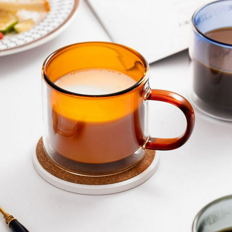 Duralex Set of 3 Orange Coffee / Espresso Cups and Saucers 