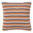 thumbnail image 3 of SAFAVIEH Candy Striped Knit Plush Pillow, 20" x 20", Light Grey/Dark Grey/Orange/Pink, 3 of 3