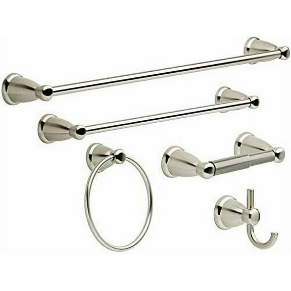 Y&Y Decor 5 Piece Bathroom Bath Hardware Accessories Set Towel Bar Kit Satin Nickel