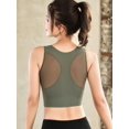 thumbnail image 4 of Breathable Mesh Sports Bras Shockproof Padded Athletic Running Bra Solid Seamless Fitness Yoga Sport Tops Vest for Women, W/4 Colors, 4 of 7