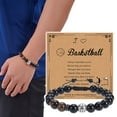 thumbnail image 2 of Basketball Baseball Bracelet Natural Beaded Rugby Bracelet Sports Bracelet With Card, 2 of 6