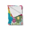 thumbnail image 2 of Floral Soft Flannel Fleece Throw Blanket, Rainbow Colored Vivid Image Sixties Inspired Blooming Nature Symmetrical Pattern, Cozy Plush for Indoor and Outdoor Use, 60" x 80", Multicolor, by Ambesonne, 2 of 6
