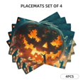 thumbnail image 3 of Placemats Set of 4 / 6, Halloween Ghost Puzzle Pumpkin A Placemats for Dining Table Indoor/Outdoors Heat Resistant Washable Placemats 18" x 12", 3 of 8