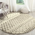 thumbnail image 2 of SAFAVIEH Casablanca Domhnall Southwestern Shag Area Rug, Ivory/Dark Brown, 6' x 6' Round, 2 of 7