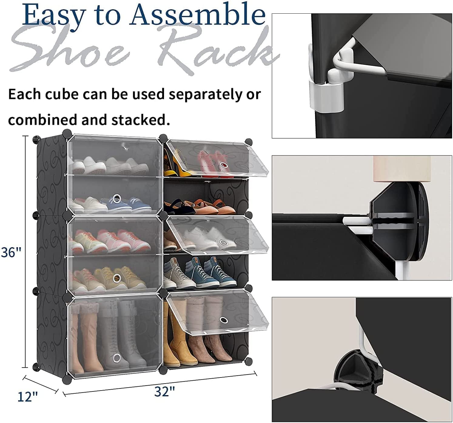 36 inch best sale shoe rack