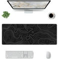 thumbnail image 2 of Topographic Map Gaming Mouse Pad Desk Mat XL 31.5×11.8 Inch Black Lines Contour Geographic Extended Mousepad 30X80cm with Non-Slip Rubber Base Stitched Edge Large Desk Pad for Gamer Office Home Work, 2 of 6