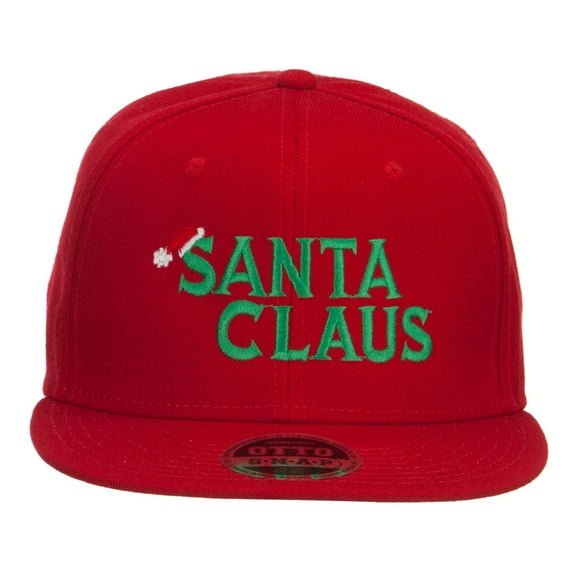 Christmas Santa Claus Embroidered Wool Snapback - Red OSFM