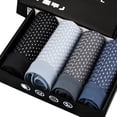 thumbnail image 1 of 4pcs/Box Men Mesh Breathable Briefs Solid Color Underwear Comfortable Boxers, 1 of 7