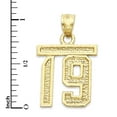 thumbnail image 5 of 10k Solid Gold Number Fifteen Pendant for Necklace, #15 Gold Charm Jewelry for Athletes, Sports Gifts for Him and Her, 5 of 5