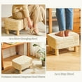 thumbnail image 7 of Hand Weave Natural Seagrass Ottoman - Beige Rectangular Footrest with Wooden Legs Multifunctional Dressing Stool, 7 of 7