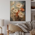 thumbnail image 2 of Designart "White Blue Seasonal Flowers love expression" Floral Print on Natural Pine Wood, 2 of 5