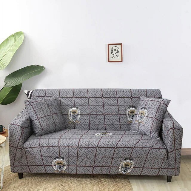 Housse de Canapé Extensible pour Salon Housse de Canapé Géométrique Élastique pour Différentes Formes Housse de Protection contre la Poussière en Forme de L