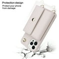 thumbnail image 2 of ELEHOLD Crossbody Wallet Case for iPhone 14 Pro PU Leather Double Buttons Shockproof Flip Cover with Detachable Shoulder Strap Card Slots Kickstand,White, 2 of 10