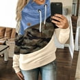 thumbnail image 2 of Pxiakgy Sweat à Capuche Long Manches Décontracté Contraste Camouflage pour Femmes Bleu TG, 2 of 2