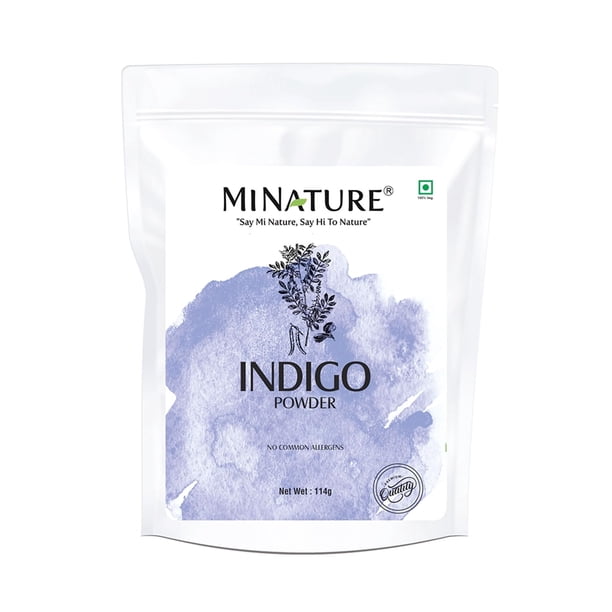 Polvo índigo natural - 114g (4 oz) -Indigofera Tinctoria Rajasthani Indigo Polvo para tinte para el cabello Color de cabello natural por mi naturaleza