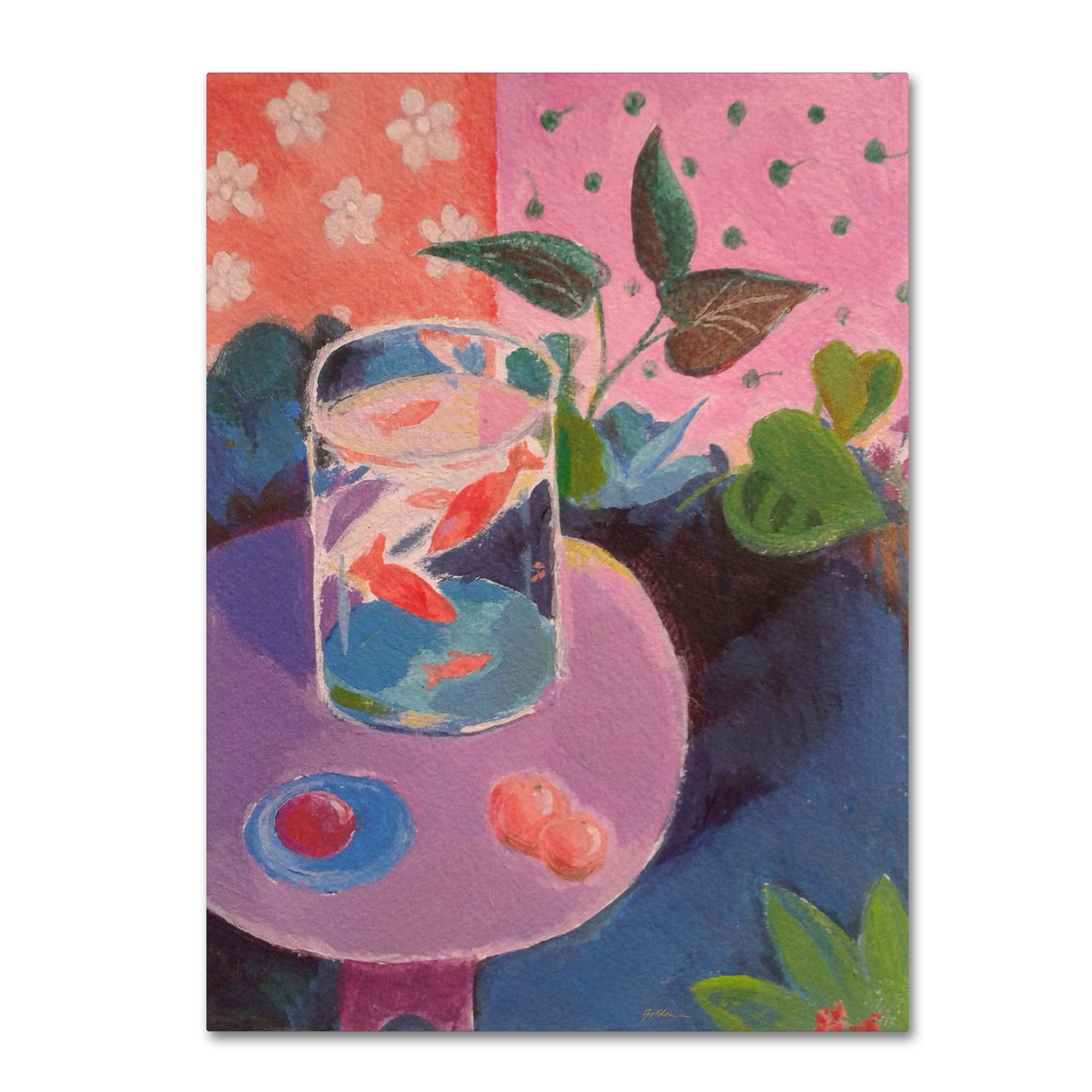Trademark Fine Art "Goldfish" Canvas Art by Sheila Golden