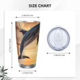 thumbnail image 4 of Fotbe Sailing Dancing Dolphin Pattern 20 oz Tumbler Stainless Steel Vacuum Insulated Coffee Ice Cup Double Wall Travel Flask Leak-proof Coffee Cup-Straw Three-piece Set, 4 of 8