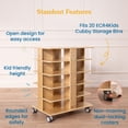 thumbnail image 5 of ECR4Kids 20-Compartment Mobile Storage Tower and 20 Cubby Bins, 5x4, Kids Furniture, Natural, 5 of 9