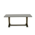 thumbnail image 3 of East West Furniture V-Style 7-piece Wood Dining Set in Linen White/Blue/Cement, 3 of 10