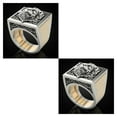 thumbnail image 2 of relayinert Men's Combination Rings Vintage Lion Ring Jewelry Rings Hop Gift Hip Punk No 7 2Set, 2 of 6