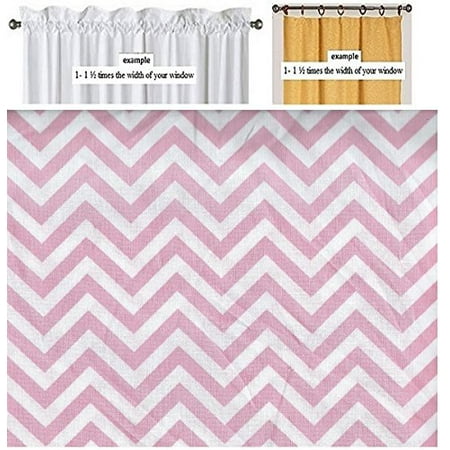 Pink Chevron Valance Window Curtain Valance Chevron Zigzag Pink White Fabric, Handmade Custom Made By Lynns Draperies ()