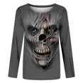 thumbnail image 4 of Puntoco Mujeres Moda Cuello Redondo Estampado Manga Larga Camiseta tops Casual Blusa Suelta tops Puntoco Puntoco-1319, 4 of 5