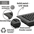thumbnail image 5 of Achtek 4"x10"Duct (Overall 5-1/2"x11-3/4") Solid Cast Aluminum Black Powder Coated Floor Vent Cover | Steel Metal Louver, 5 of 7