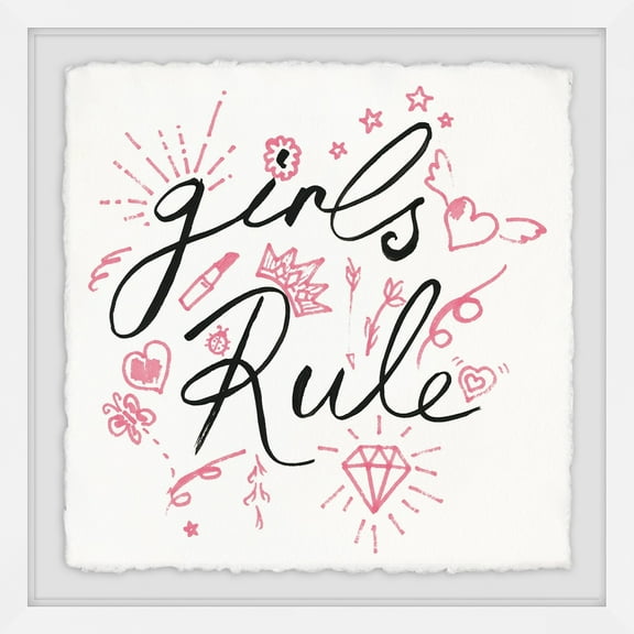 MARMONT HILL - Handmade Girls Rule II Framed Print 32 x 32