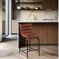 thumbnail image 2 of Meridian Furniture Burke Cognac Vegan Leather Counter Stool, 2 of 6