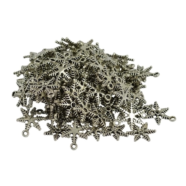 100 Piezas de Perlas Sueltas de nieve Sunnimix para DIY Joyas Plata antigua