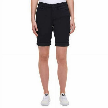 DKNY Jeans Women's Mid-Rise Bermuda Shorts, Black 12 - NEW