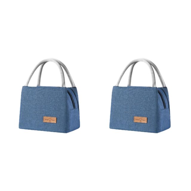ZheElen Pack Lunch With Confidence Insulated Bento Bag Designed For Large Capacity Large+Blue 2Set