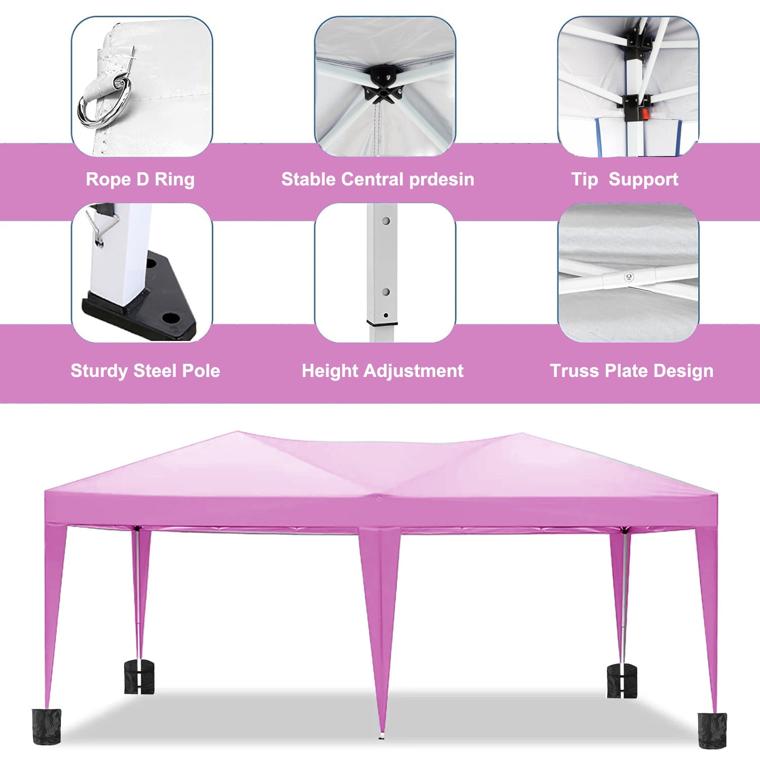 10'x20' Pop Up Canopy Tent with 6 Removable Sidewalls, UPF 50+ Waterproof Instant Shelter, Portable Gazebo for Outdoor Parties, Beach, Camping, Weddings & Events – Includes Carry Bag
