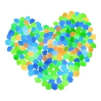 chaungfeng Glowing Stones, 300-Pack Color Mixing Rhombus Plastic Garden Gems, for Sidewalk, Aquarium, Pool Outdoor Decor, 14x11 mm