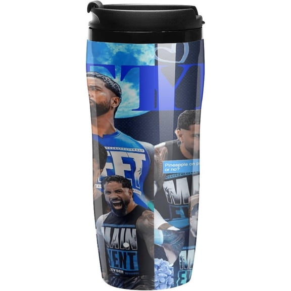 Jey Uso Merch Coffee Mug With Lids Thermos Plastic Travel Cup Reusable Cups For Hot And Cold Drink 350ml