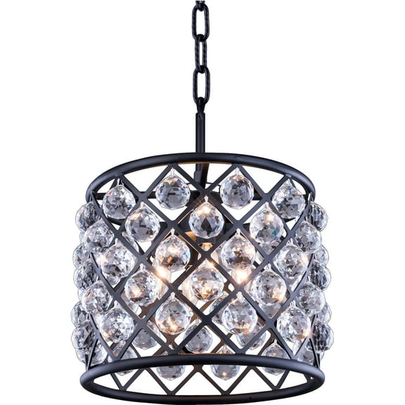 Pendant Lamp MADISON 4-Light Silver Shade Gray Crystal Mocha Brown Royal EL-3302