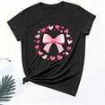thumbnail image 4 of Nuoqisi T-Shirts Graphiques Mignons avec Nœud pour Femmes de la Saint-Valentin, T-Shirt Décontracté à Imprimé, Col Rond, T-Shirt d'Été à Manches Courtes, Hauts Tendance, T-Shirt Esthétique Chic, Hauts Tee Esthétiques, T-Shirt Rose avec Nœud, T-Shirt Girly, 4 of 6