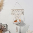 thumbnail image 5 of Hamaca De Macramé Para Gatos Hecha De Madera Y Cuerda De Algodón Tejida Para Colgar 30 * 100 Cm) (hy), 5 of 5