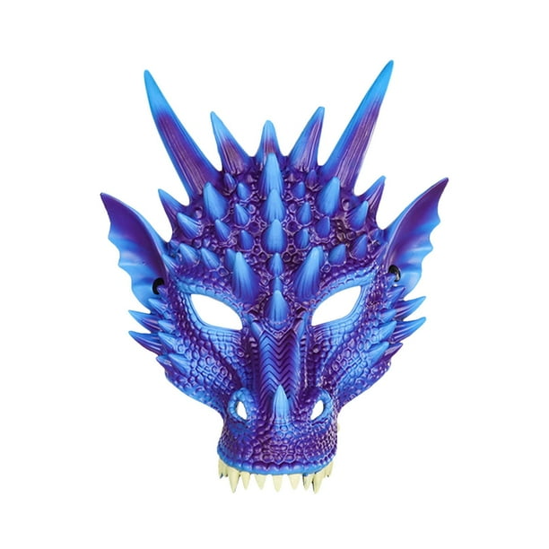 Máscara de cosplay con cabeza de dragón para fiesta de festivales, Halloween, dragón mítico azul oscuro movible, máscara de cosplay para fiesta de cumpleaños, Halloween, Pascua, Mardi Gras...